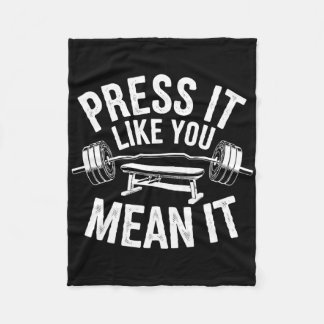 Bench Press Exercise Bodybuilding Fitness Workout Fleece Blanket