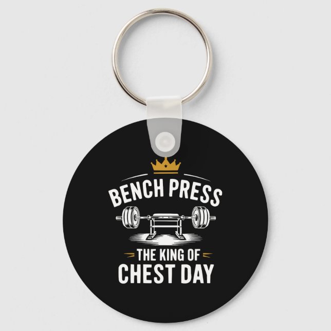 Bench Press Exercise Bodybuilding Fitness Workout  Keychain (Front)