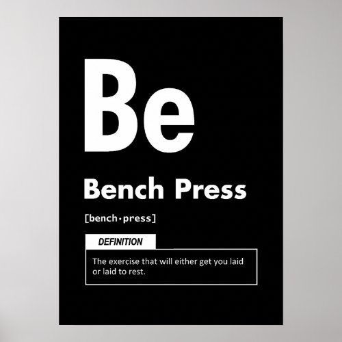 Bench Press _ Periodic Table _ Funny Gym Meme Poster