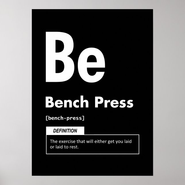 Bench Press - Periodic Table - Funny Gym Meme Poster (Front)