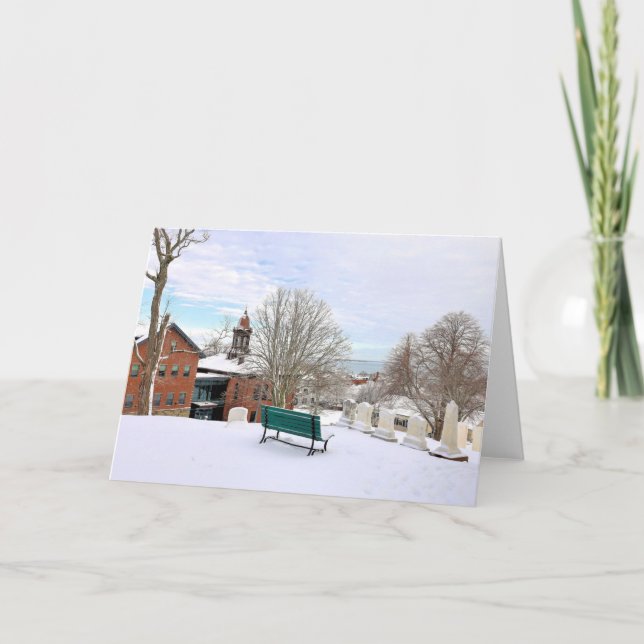 Bench with a view from Burial Hill Card (Front)