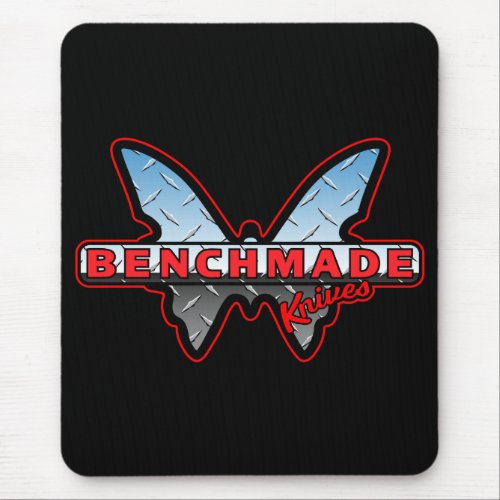 Benchmade Knives 80s Retro Chrome Butterfly  T_Sh Mouse Pad