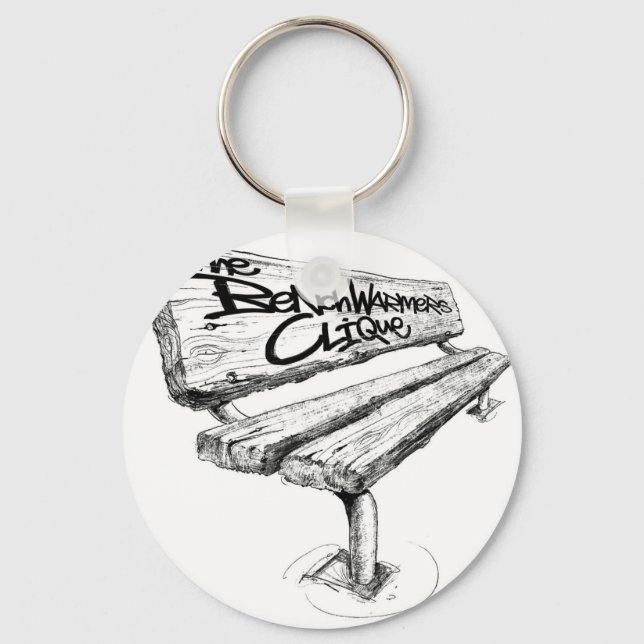 benchwarmers_logo_sharpened mid keychain (Front)