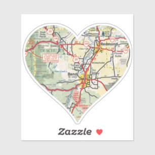 Bend and Redmond OR Map Sticker