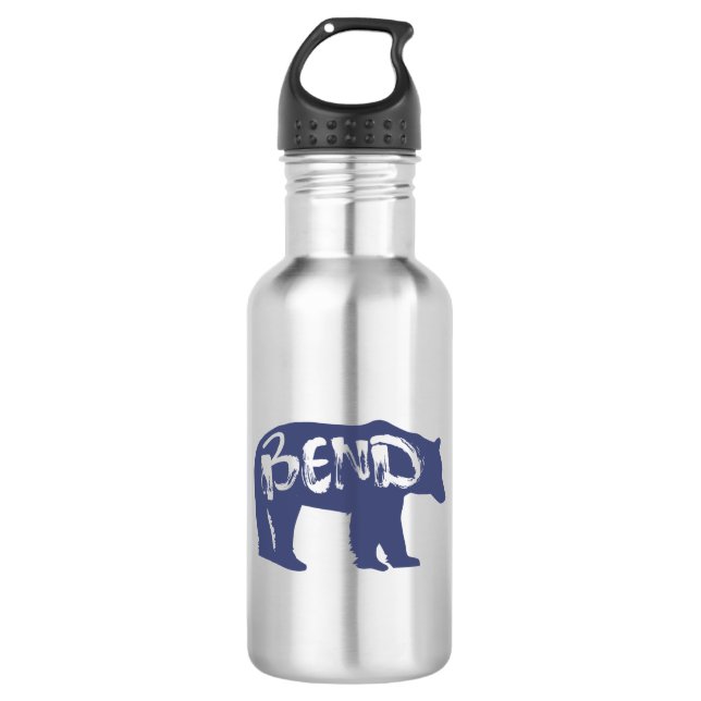 Bend Bear Stainless Steel Water Bottle (Front)