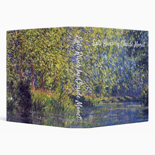 Bend in Epte River near Giverny by Claude Monet 3 Ring Binder (Background)