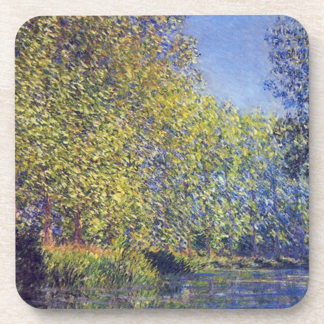 Bend in Epte River near Giverny by Claude Monet Beverage Coaster (Front)