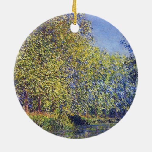 Bend in Epte River near Giverny by Claude Monet Ceramic Ornament
