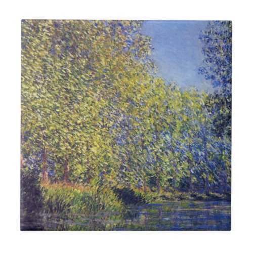 Bend in Epte River near Giverny by Claude Monet Ceramic Tile