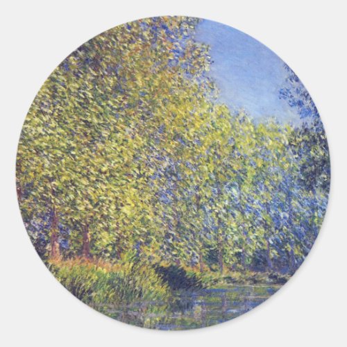 Bend in Epte River near Giverny by Claude Monet Classic Round Sticker