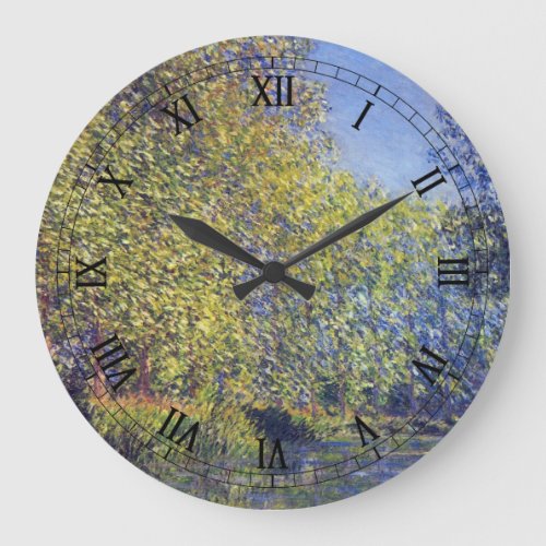 Bend in Epte River near Giverny by Claude Monet Large Clock