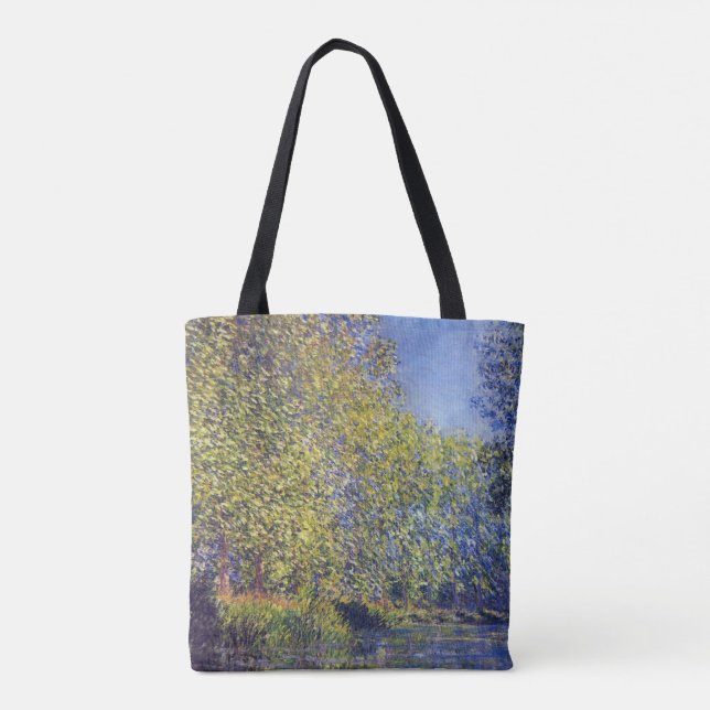 Bend in Epte River near Giverny by Claude Monet Tote Bag (Back)