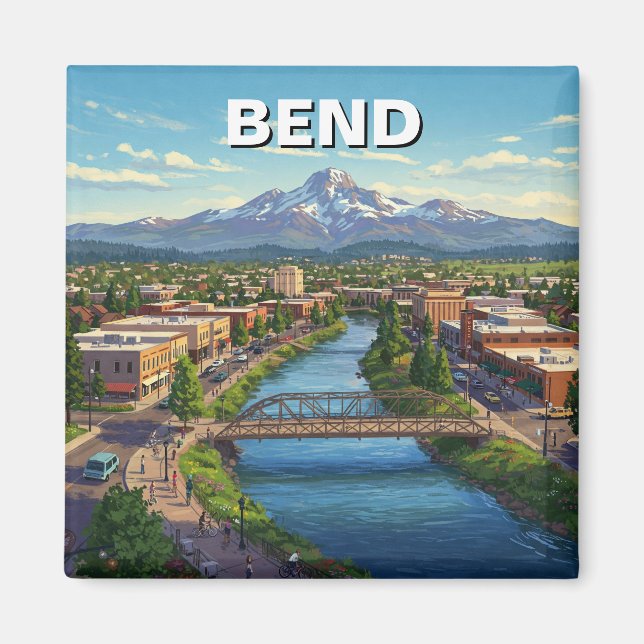 Bend Oregon coast Travel Postcard Magnet (Front)