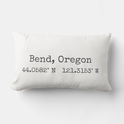 Bend Oregon Coordinates Lumbar Pillow