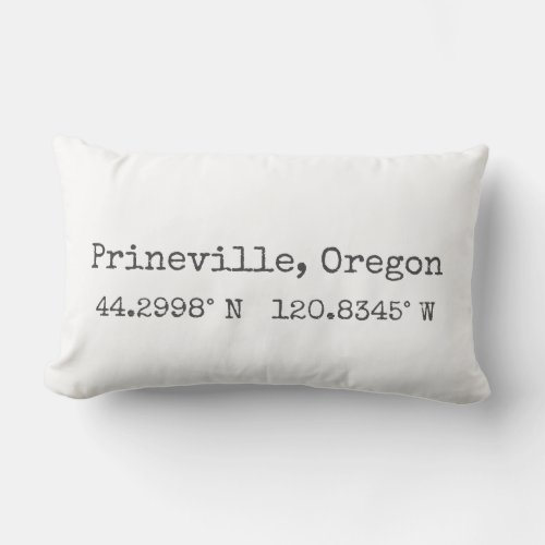 Bend Oregon Coordinates Lumbar Pillow