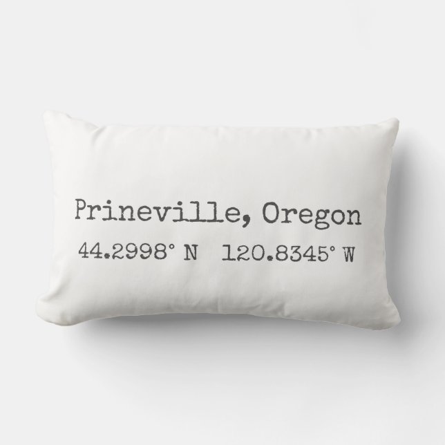 Bend, Oregon Coordinates Lumbar Pillow (Front)