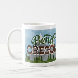 Bend Oregon Fun Retro Snowy Mountains Coffee Mug