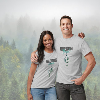 Bend Oregon Geometric Planets & Trees T-Shirt