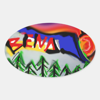 Bend Oregon Logo Oval Sticker