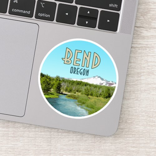 Bend Oregon Mountain River Forest Vintage Sticker