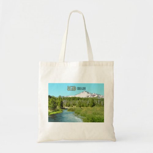 Bend Oregon Mountain River Forest Vintage Tote Bag