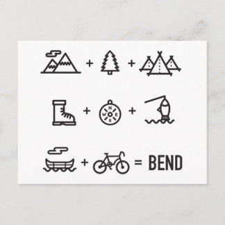 Bend Oregon Outdoor Activities Equation Postcard
