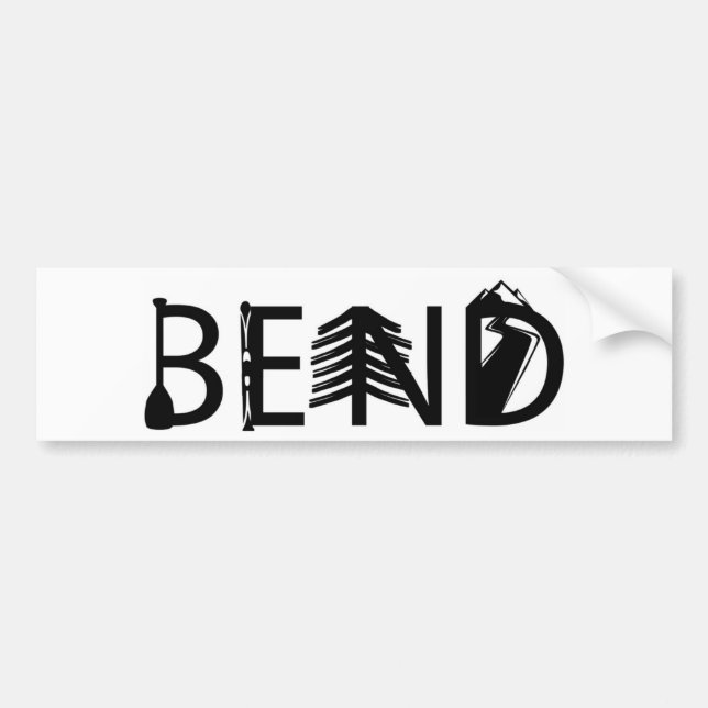 Bend Oregon Outdoor Activity Letters Logo Bumper Sticker (Front)