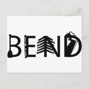 Bend Oregon Outdoor Activity Letters Logo Postcard