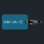 Bend Oregon Plus Bikes Makes You Happy Luggage Tag<br><div class="desc">Bend Oregon has an endless network of high-desert singletrack has made it one of the most famous outdoor recreation towns in the world. The mountain biking in Bend is characterized by smooth,  flowy singletrack that swoops through the towering trunks of ponderosa pines.</div>