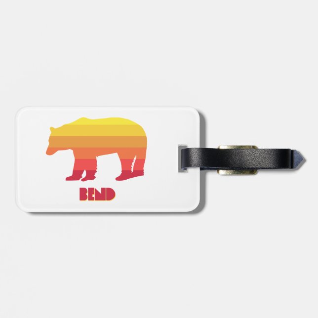 Bend Oregon Rainbow Bear Luggage Tag (Back Horizontal)