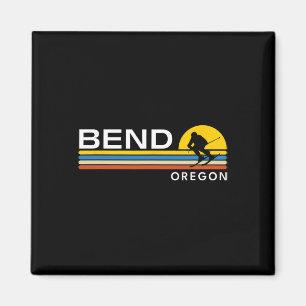 Bend Oregon Skiing Vintage Retro Souvenirs Magnet