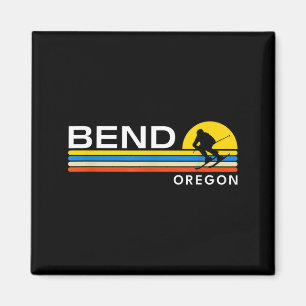 Bend oregon skiing vintage retro souvenirs  magnet