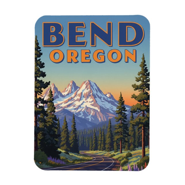Bend Oregon Travel Postcard Magnet (Vertical)