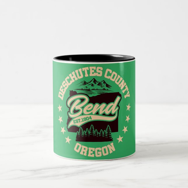 Bend,Oregon Two-Tone Coffee Mug (Center)