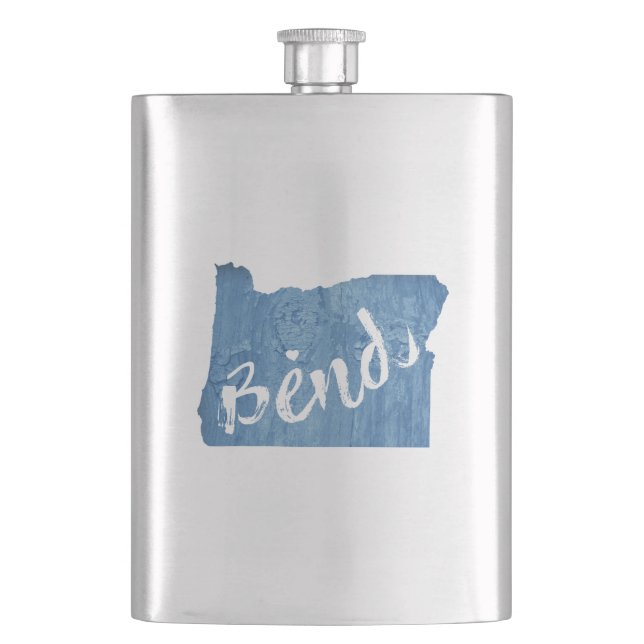 Bend, Oregon Wood Grain Flask (Front)