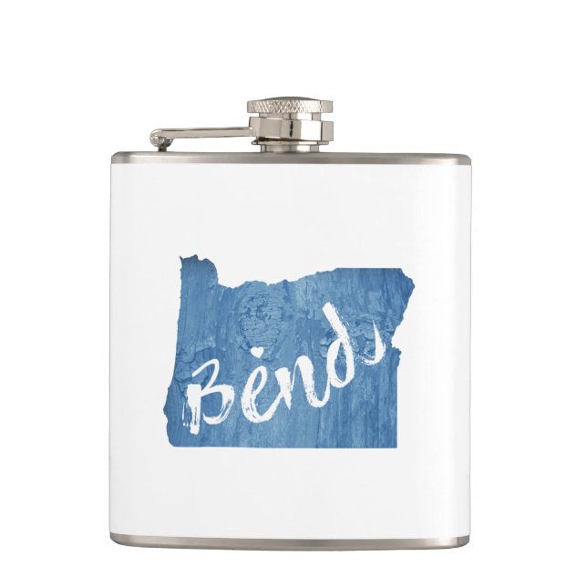 Bend, Oregon Wood Grain Flask (Front)