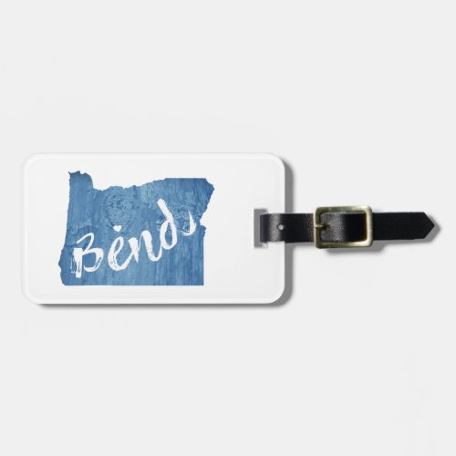 Bend Oregon Wood Grain Luggage Tag