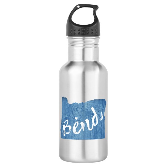 Bend, Oregon Wood Grain Stainless Steel Water Bottle (Front)
