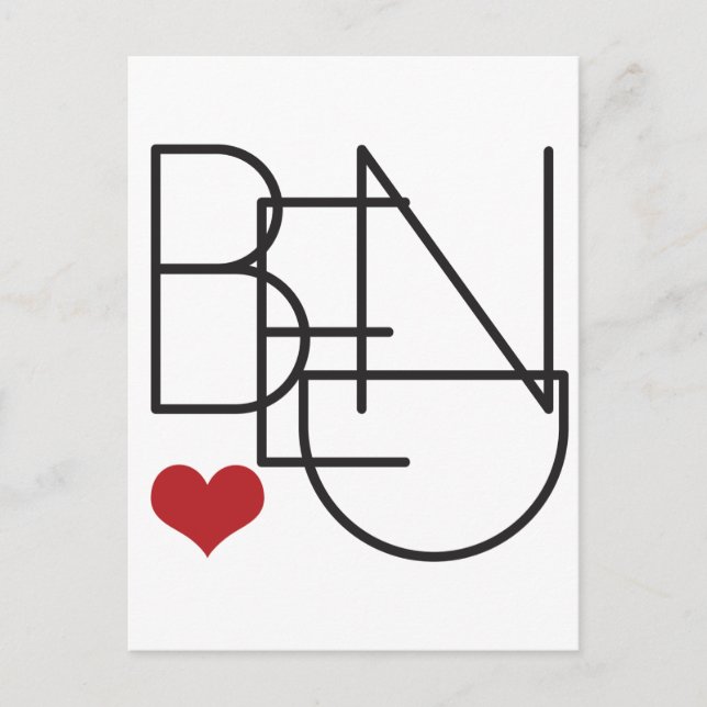 Bend Oregon Word Heart Logo Postcard (Front)