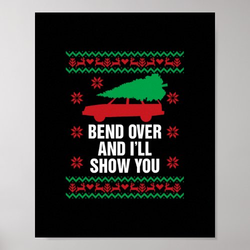 bend over and i 9ll show you christmas couple m poster