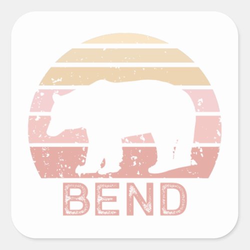 Bend Retro Bear Square Sticker