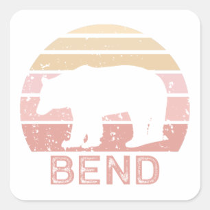 Bend Retro Bear Square Sticker