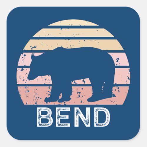 Bend Retro Bear Square Sticker