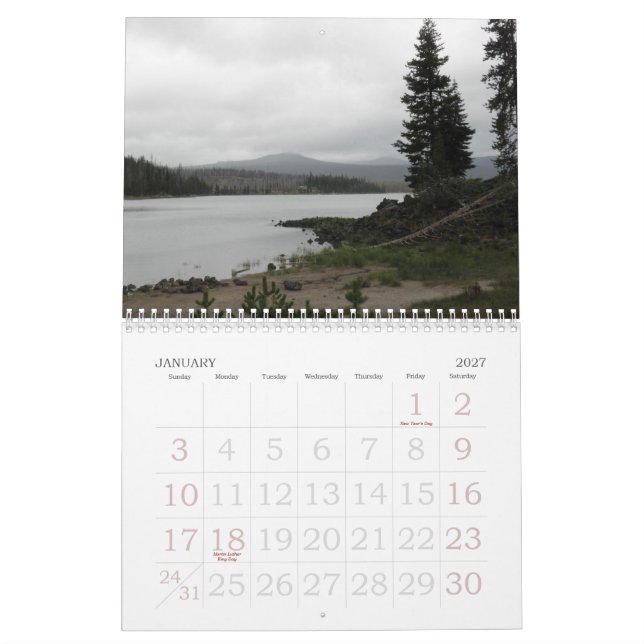 Bend, the heart of OR Calendar (Jan 2027)