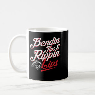 Bendin Tips and Ripping Lips Funny Fishing Shirt B Coffee Mug