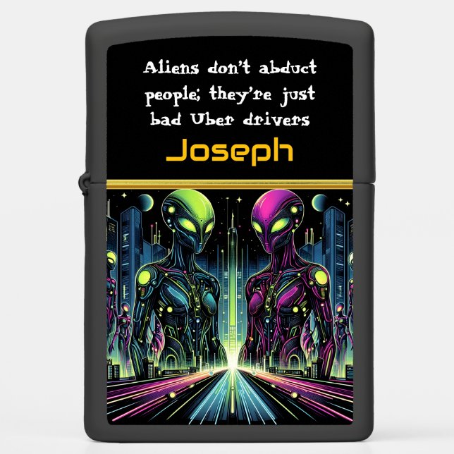 Beneath a starry sky, two curious zippo lighter (Front)