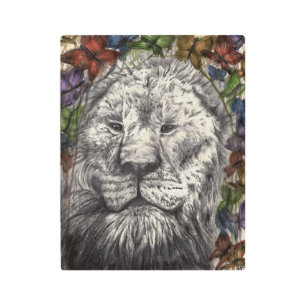 Beneath My Wings Lion Butterfly Animal Art Metal