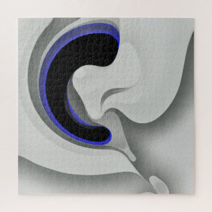 Beneath the Blue: Abstract Gray, Black & Blue Jigsaw Puzzle