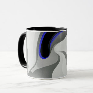 Beneath the Blue: Abstract Gray, Black & Blue Mug