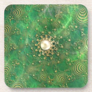 Beneath the Emerald Sea Cork Coaster